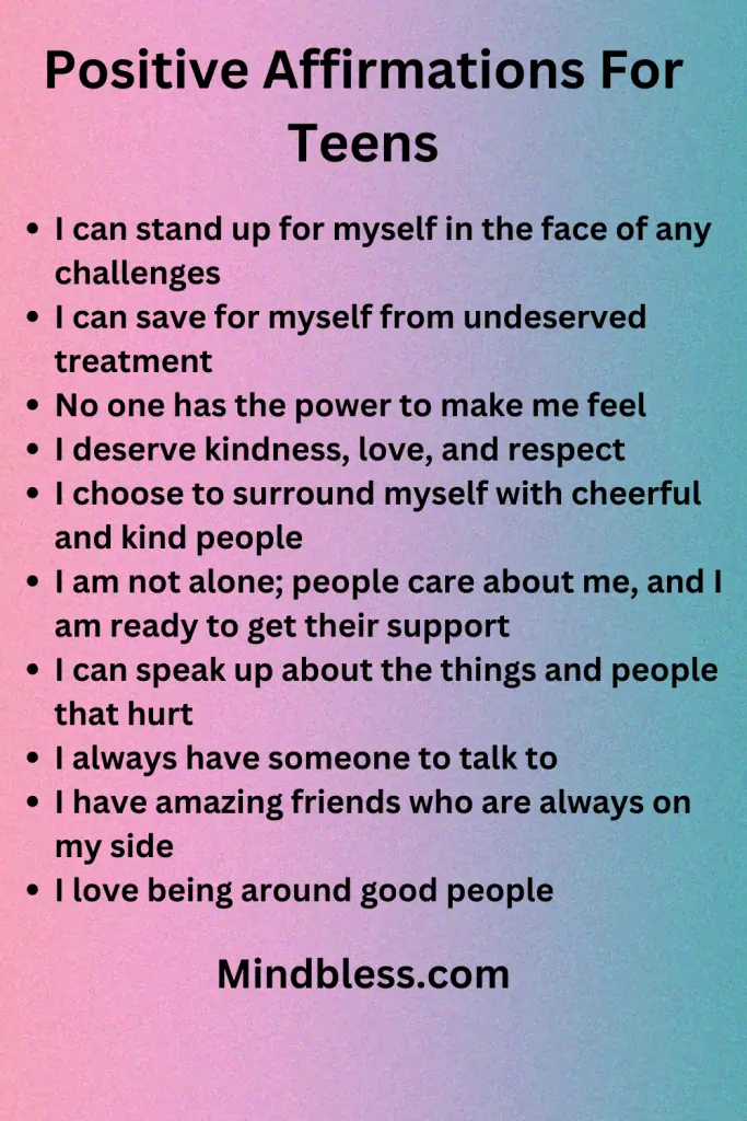 positive affirmations for teens